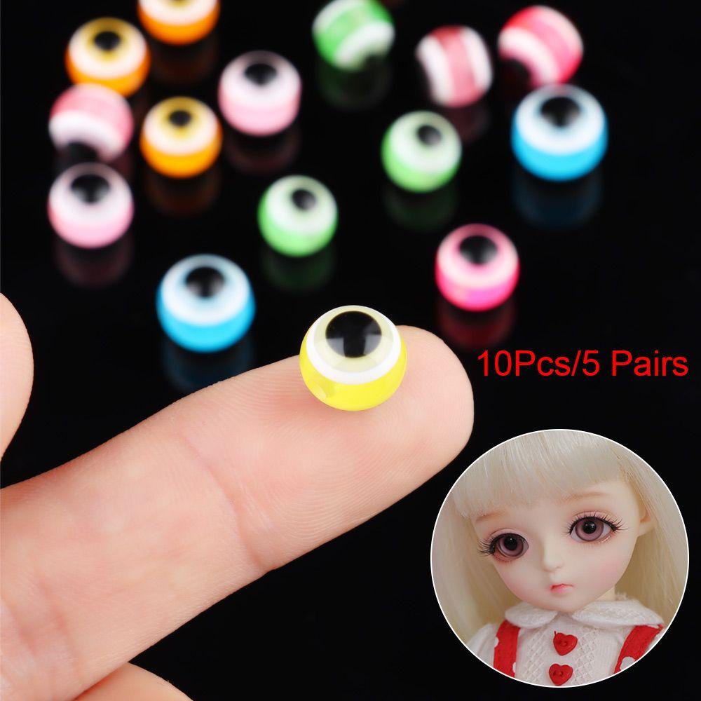 Set 5/10 Đôi Mắt Nhựa Kích Thước 8/10mm/8/10mm Màu Sắc Cầu Vồng Cho Búp Bê