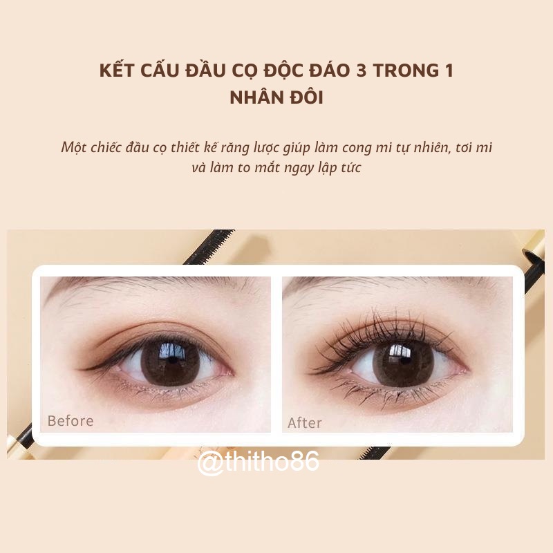 Chuốt Mi Mascara Làm Cong và Dài Mi Không Lem WODWOD Light Silk Curl W913