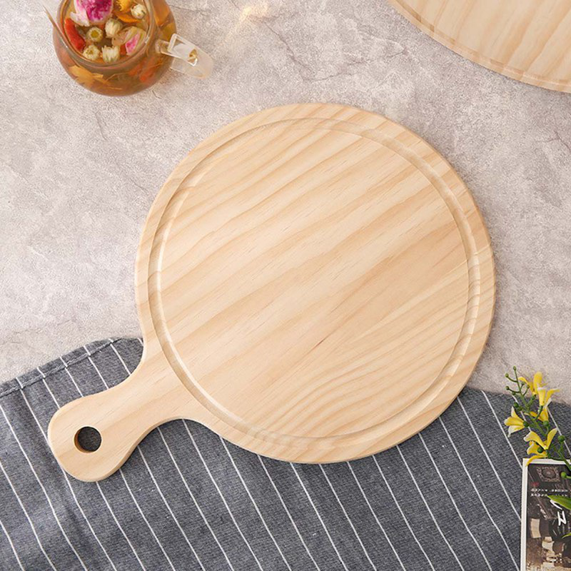 Thớt hình tròn bằng gỗ cắt bánh Pizza