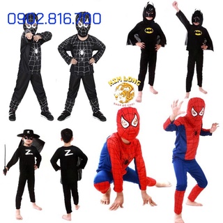 Bộ quần áo SIÊU ANH HÙNG người nhện Spiderman - Superman - Batman trang phục hoá trang Halloween cho bé trai