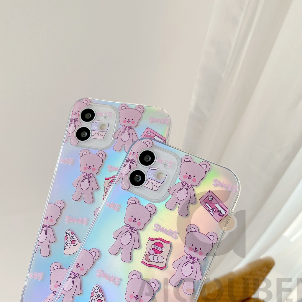 2021 New Laser Hàn Quốc Phong cách kẹo gấu Vỏ điện thoại silicon 12 12Pro 12ProMax 11Pro 11ProMax 7 8 7Plus 8Plus X XS XR XSmax Vỏ mềm mờ | BigBuy360 - bigbuy360.vn
