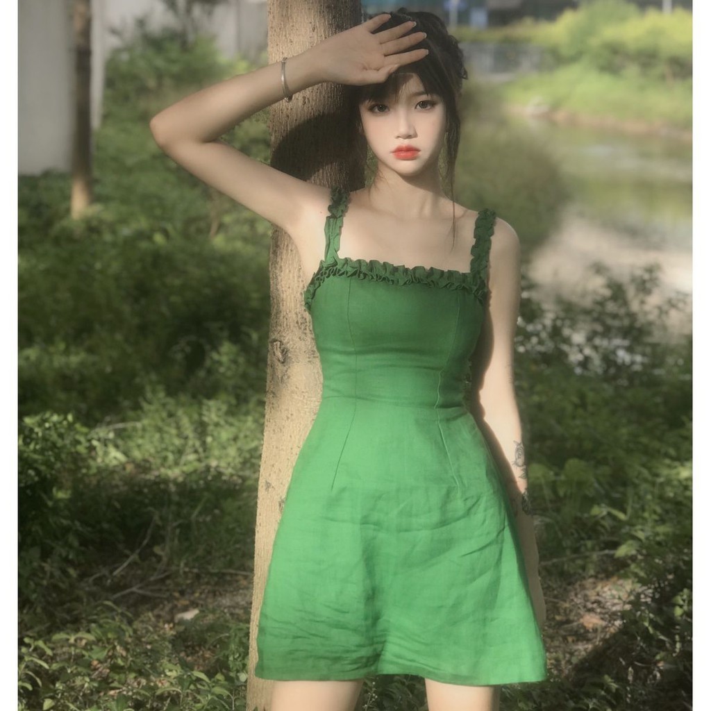 Đầm Ren Cổ Vuông Kiểu Retro Thời Trang Mùa Hè 2021 Cho Nữ | BigBuy360 - bigbuy360.vn