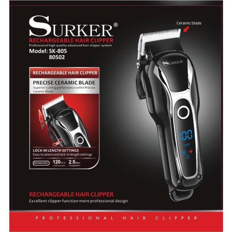 Tông đơ hớt tóc, tông đơ cắt tóc nam, Tông Đơ Chuyên Nghiệp Surker SK-805 lưỡi sắt