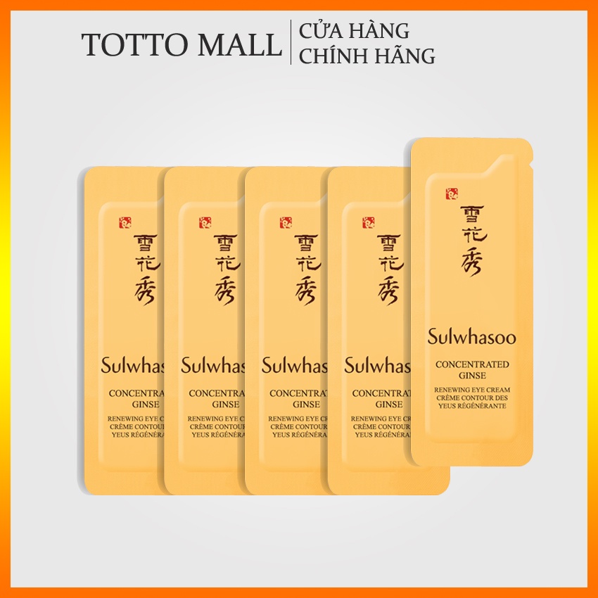 [6-12 gói] Kem mắt nhân sâm Sulwhasoo Concentrated Ginseng Renewing Eye Cream Ex 1ml - Kem mắt Sulwhasoo; Kem Sulwhasoo