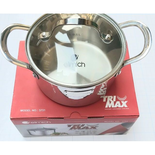 NỒI INOX ELMICH TRIMAX 3732  ĐÁY LIỀN SIZE 18CM, THỂ TÍCH 3LÍT