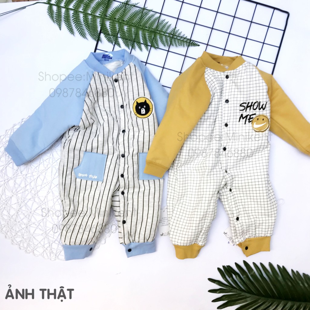 Body đại hàn cotton 3 lớp lót bông ấm cho bé