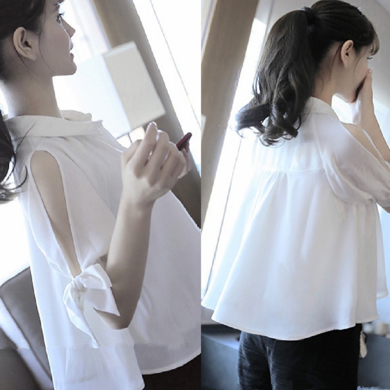 Áo sơmi kiểu tay thắt nơ duyên dáng | BigBuy360 - bigbuy360.vn