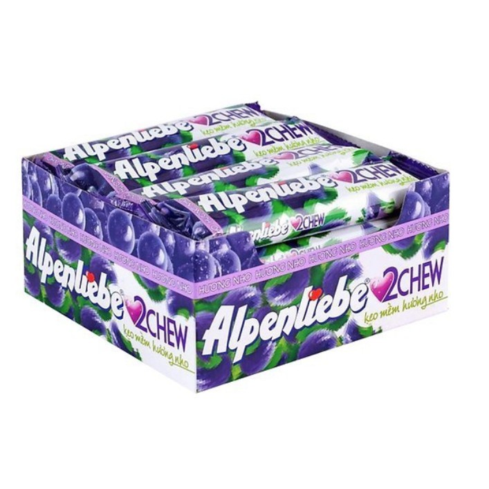 Kẹo Mềm Alpenliebe 2Chew Hương Nho Hộp 16 Thỏi x 24,5g