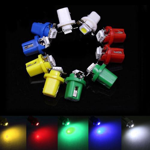 10 bóng đèn LED T5 B8.5D 5050 SMD cho bảng điều khiển xe hơi