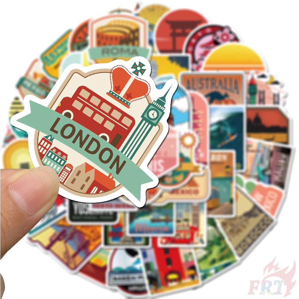 ❉ Famous Tourist City Scenery - City Travel Stickers ❉ 50Pcs/Set DIY Fashion Decals Doodle Stickers