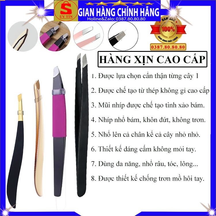 Bộ nhíp nhổ lông nách mày mi nhổ râu tóc bạc sâu cao cấp loại xịn Sidumi chống trơn nhổ ria mép lông chân tay vùng kín
