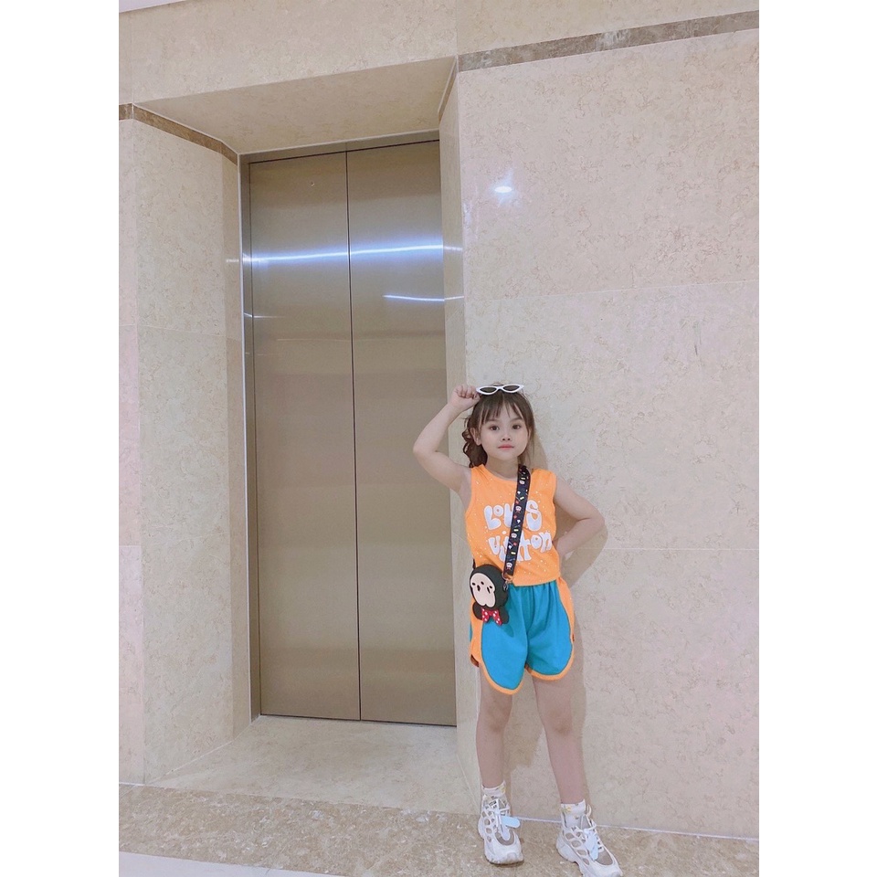 Bộ hè bé gái, bộ quần áo phối màu lạ mắt Louis cho bé sz 10-35kg