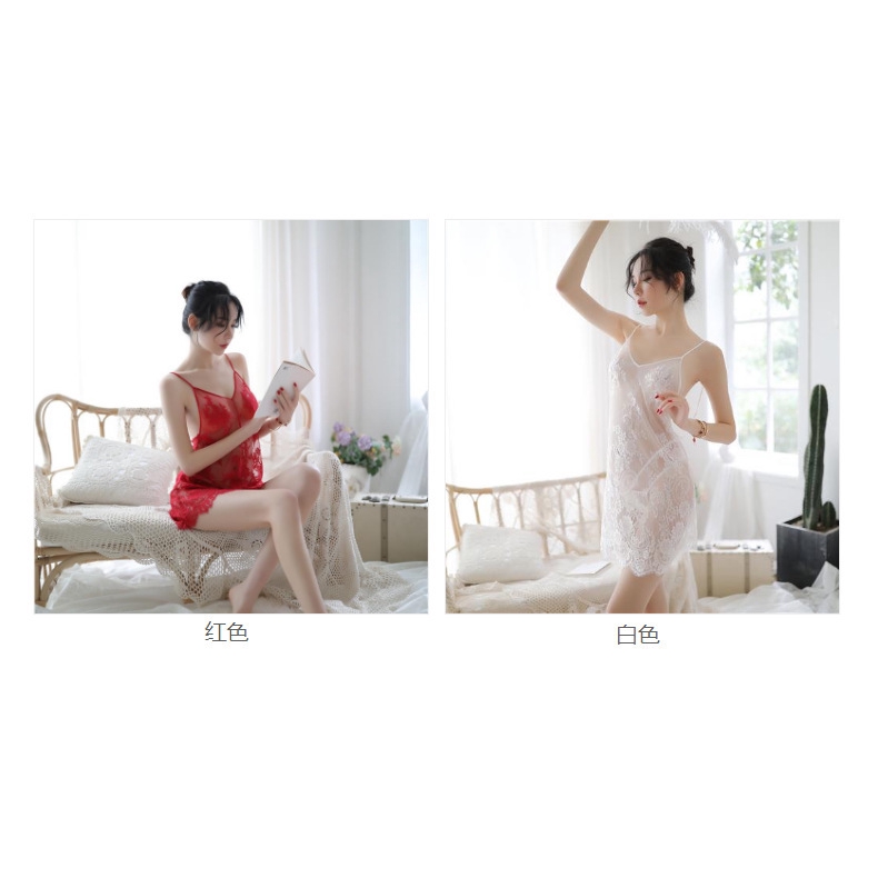 [Mã WAP158 hoàn 15% tối đa 30K xu ] Đồ Ngủ Mới Gợi Cảm V-cổ Hở Lưng Váy Ren Trong Suốt | BigBuy360 - bigbuy360.vn