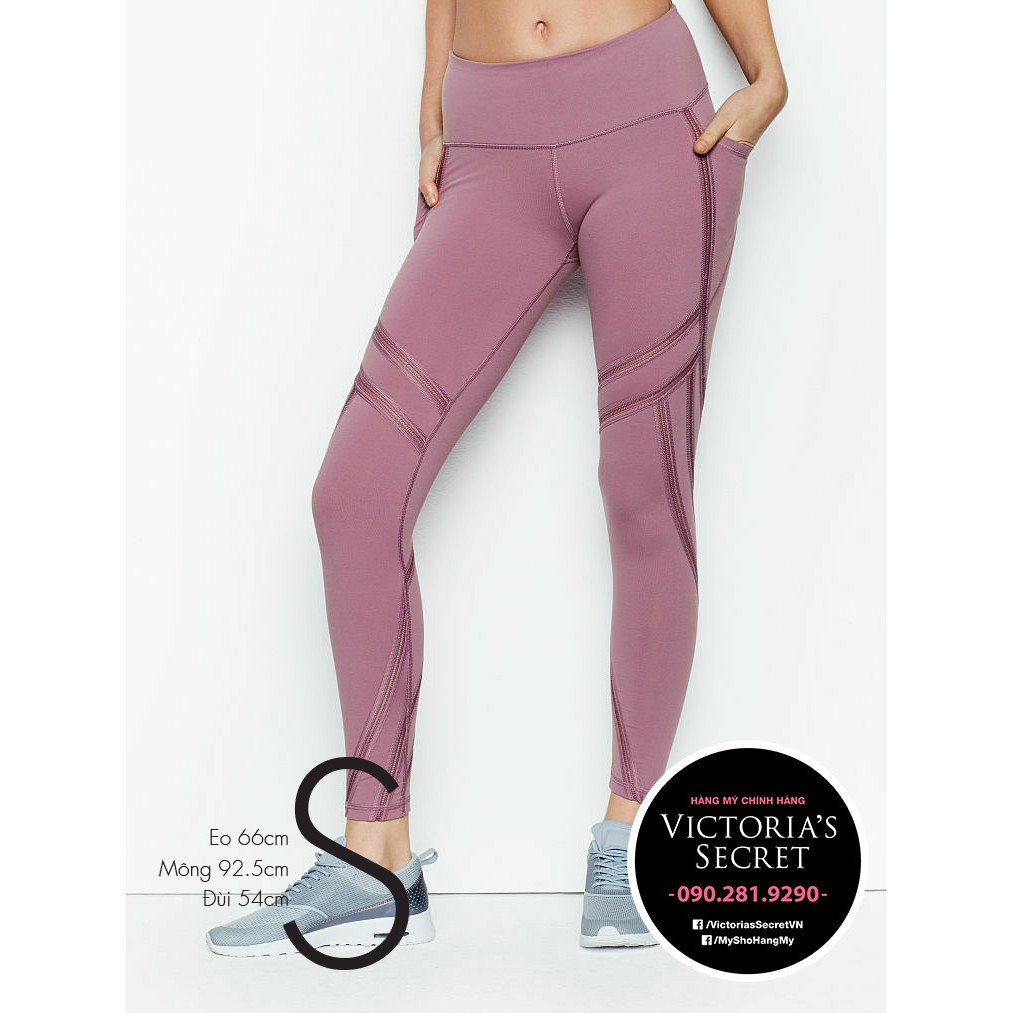 (Size S 07) Quần thể thao Knockout Sport lưng cao, Mauve, thun co giãn - Hàng nhập Victoria's Secret