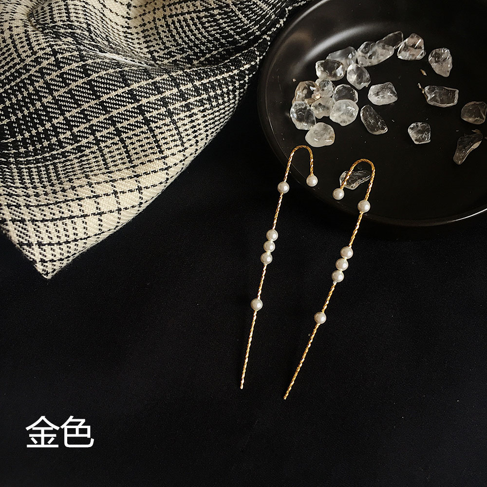 Bông tai mạ bạc đính hạt ngọc trai nhân tạo thời trang