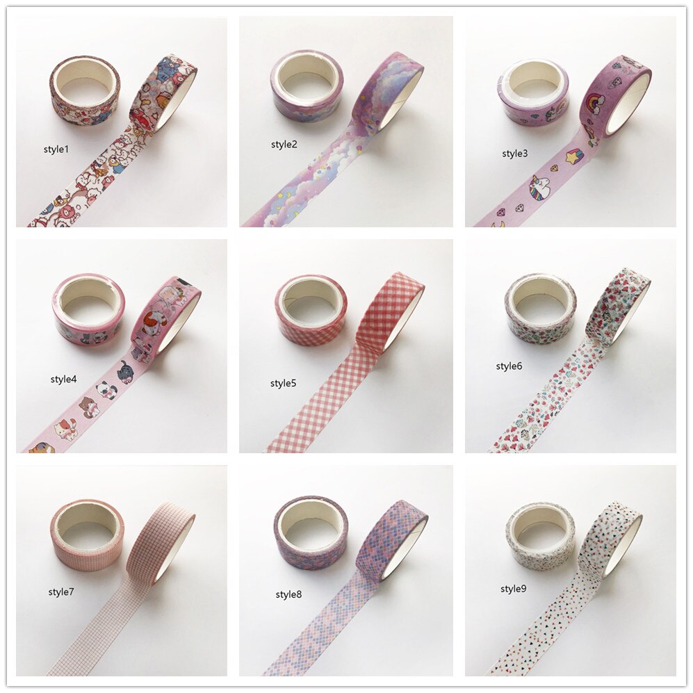 Cuộn băng keo dán trang trí kích thước 1.5cm * 5m xinh xắn tiện lợi
