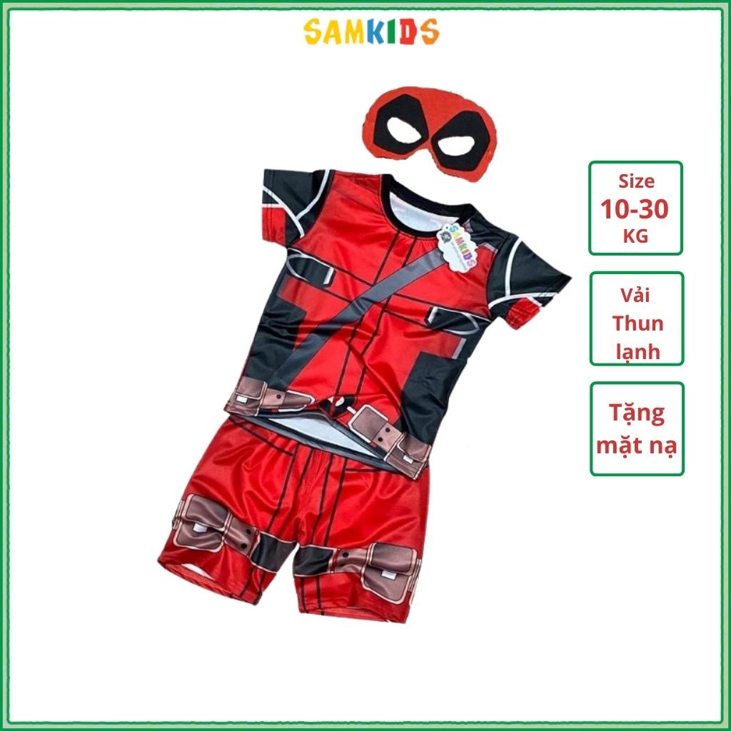 Bộ Đồ DeadPool SAMKIDS Chất Thun Lạnh In 3D Sắc Nét (Tặng Nạ)