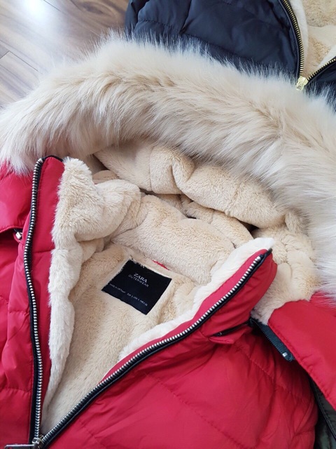 Áo phao zara lông vũ