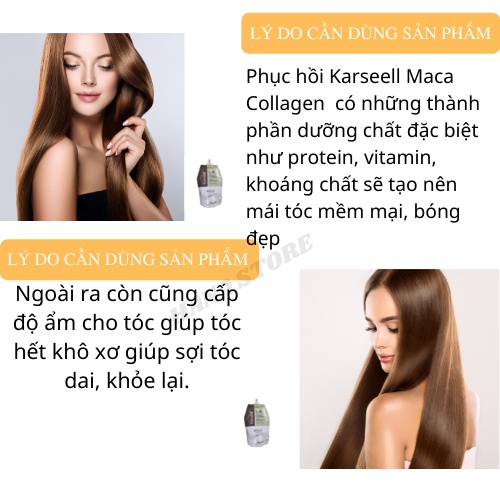 Kem Ủ Tóc Tại Nhà Collagen Karseell Siêu Mượt Phục Hồi Tóc Hư TổnMỹ Phẩm Hana Ủ Tóc 500ML