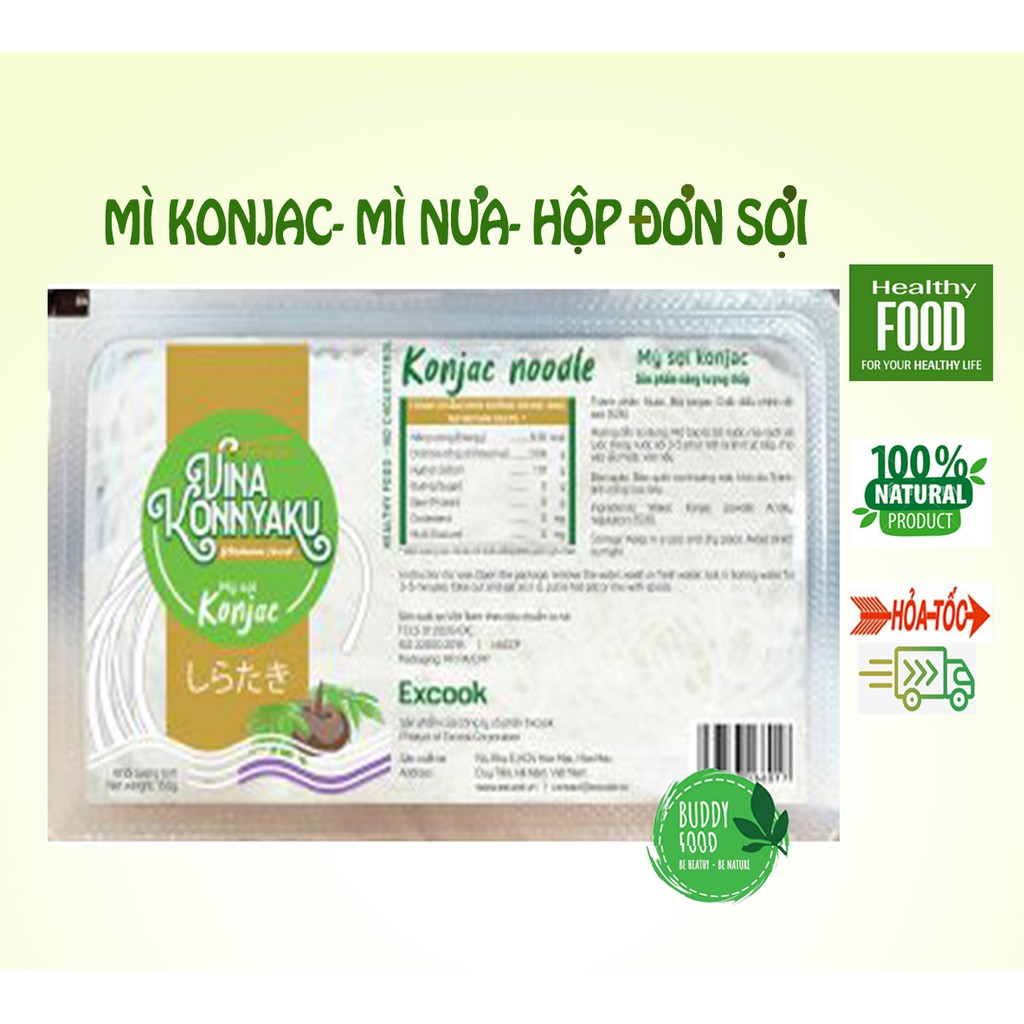 Mì Nưa Konjac Hộp Đơn Sợi Thùng 24 Hộp Ăn Kiêng Giảm Cân