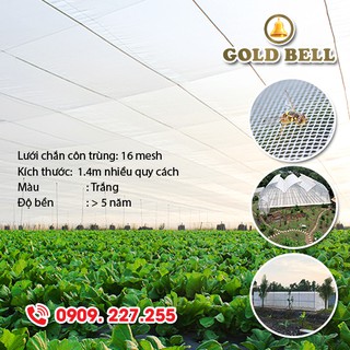 Lưới chắn côn trùng Goldbell (Chuông Vàng) 16mesh khổ 1.4m (đặt tối thiểu 2m)