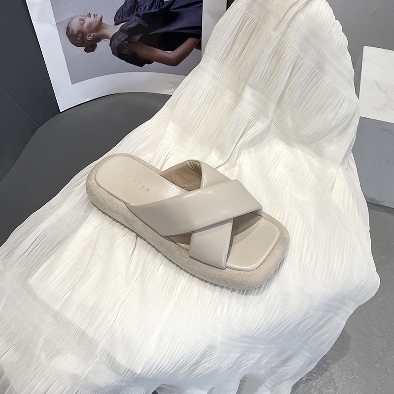 Dép quai chéo IELGY đế dày thời trang cho nữ