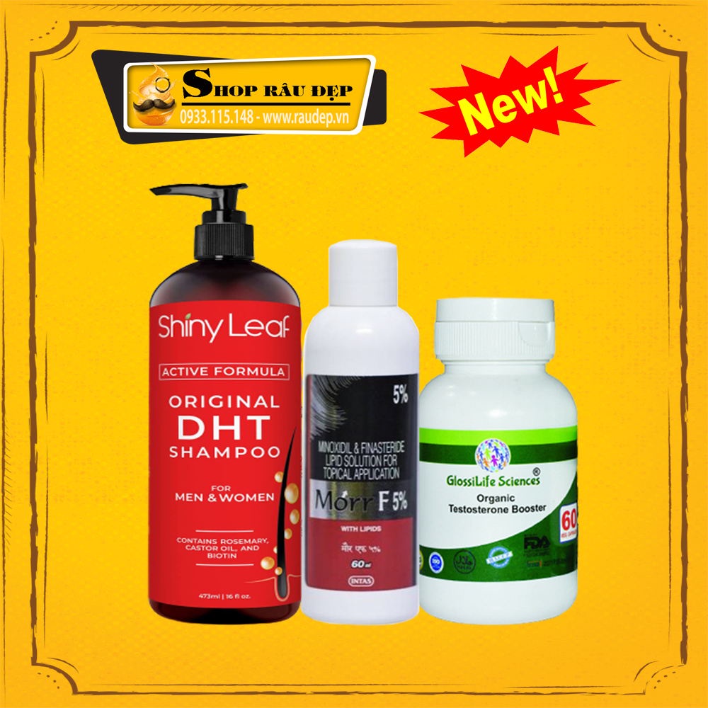 Combo - Hỗ Trợ Mọc Tóc Nhanh Dầu Gội DHT Blocker + Viên DHT Organic + Morr F5