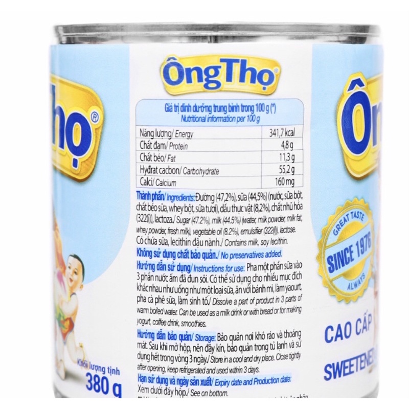 Sữa đặc ông thọ Vinamilk màu xanh 380 g