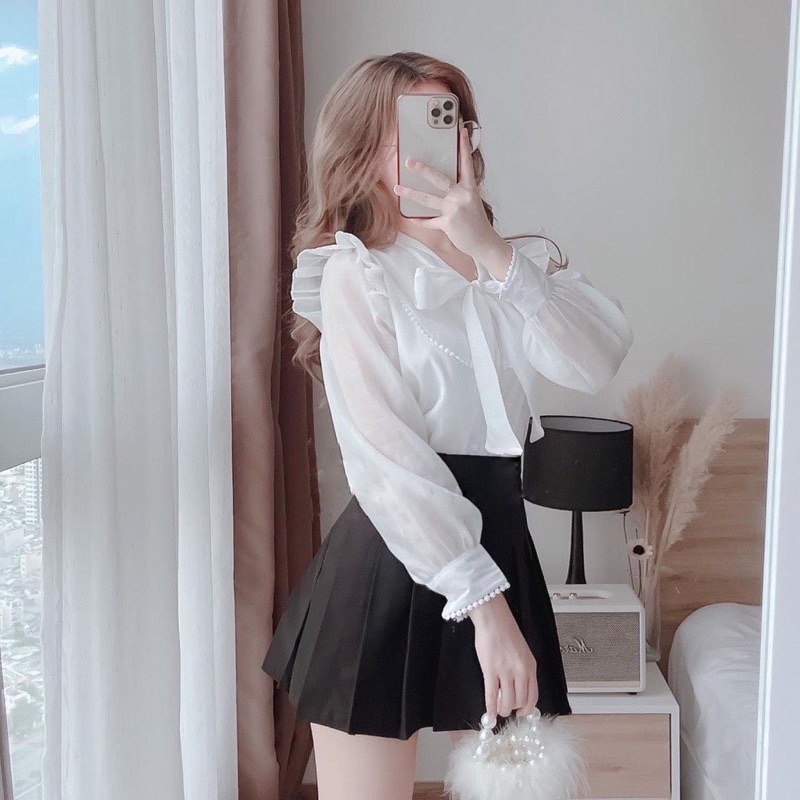 Áo sơ mi thiết kế cánh tiên mặc đi chơi, đi làm đều xinh_002