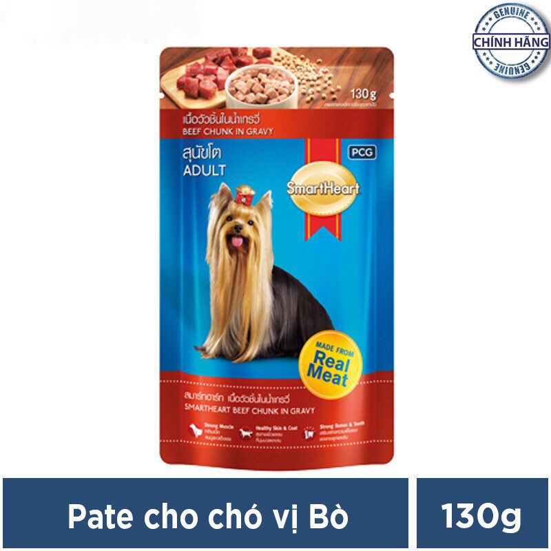 Xốt Vị Bò Gà Gan Nấu Đông Cho Chó Smartheart Gói 130g