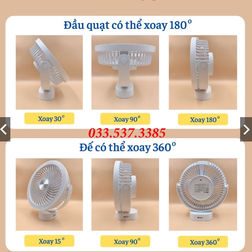 Quạt tích điện gấp gọn F0506, quạt tích điện cỡ lớn KM - F 0506 công suất 10W