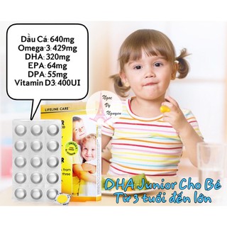 DẦU CÁ DHA JUNIOR LIFELINE CARE NA UY