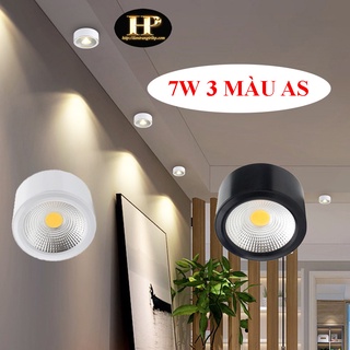 Đèn trần nổi, đèn ống bơ 7w 3 chế độ sáng chip led COB