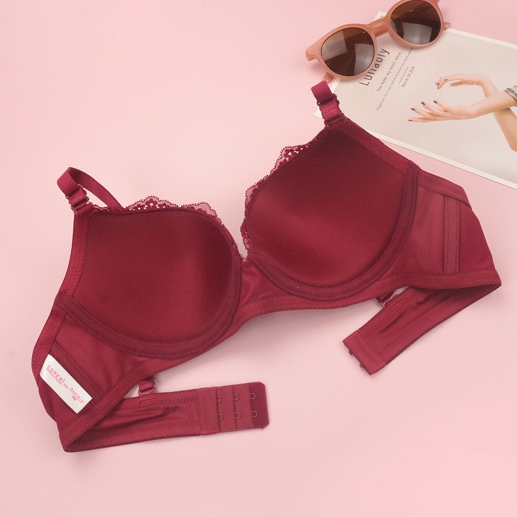 Áo Lót Nữ Ren Có Gọng Nâng Ngực Hiệu Qủa Luperi Đệm Siêu Mỏng Cho Người Ngực To LP85