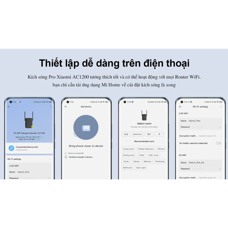 Kích sóng wifi Xiaomi AC1200 Mi wifi range extender Bộ kích wifi Quốc Tế