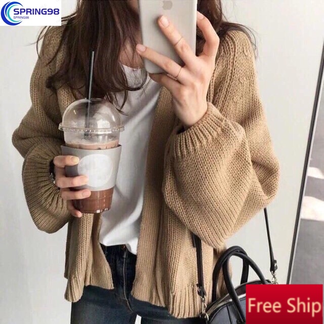 Spring98  Áo khoác len cadigan Forgirl mùa thu đông dày dặn (D3-2-1) | BigBuy360 - bigbuy360.vn