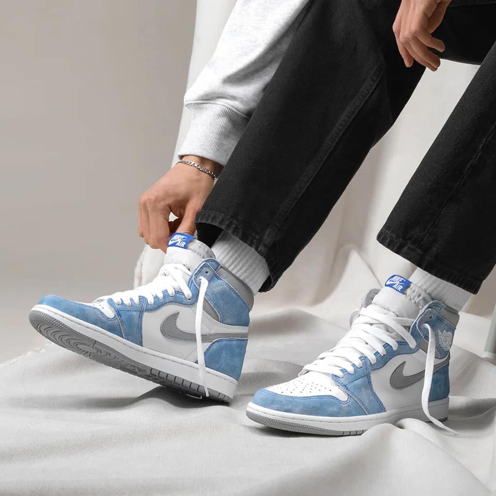 Giày thể thao Jordan xanh loang nước biển cổ cao, Giày JD1 high tie dye cao cổ nam nữ siêu hot Full Box Bill  -ZC