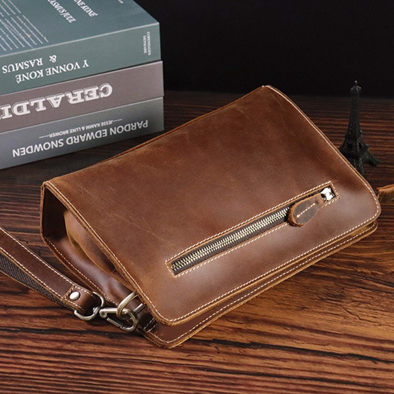 CLUTCH CẦM TAY DA SÁP CÓ QUAI MÓC - 2281927