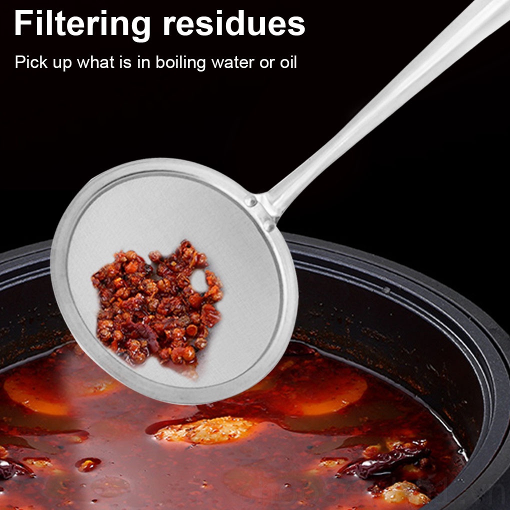 Dụng cụ rây bột bằng thép không gỉ có tay cầm dài sử dụng tại phòng bếp / nhà hàng