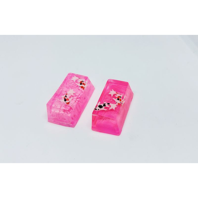 Keycap artisan cá koi 2u trang trí bàn phím cơ gaming (tone hồng)