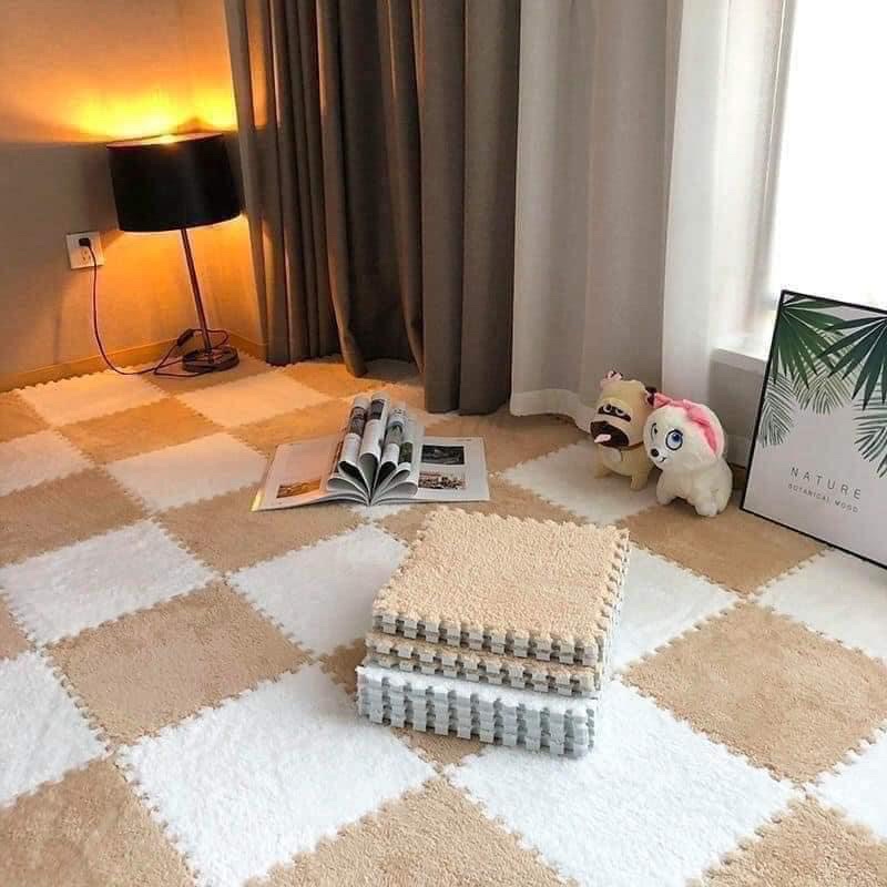 Thảm xốp lót sàn ghép mặt lông đủ màu 30x30x1cm