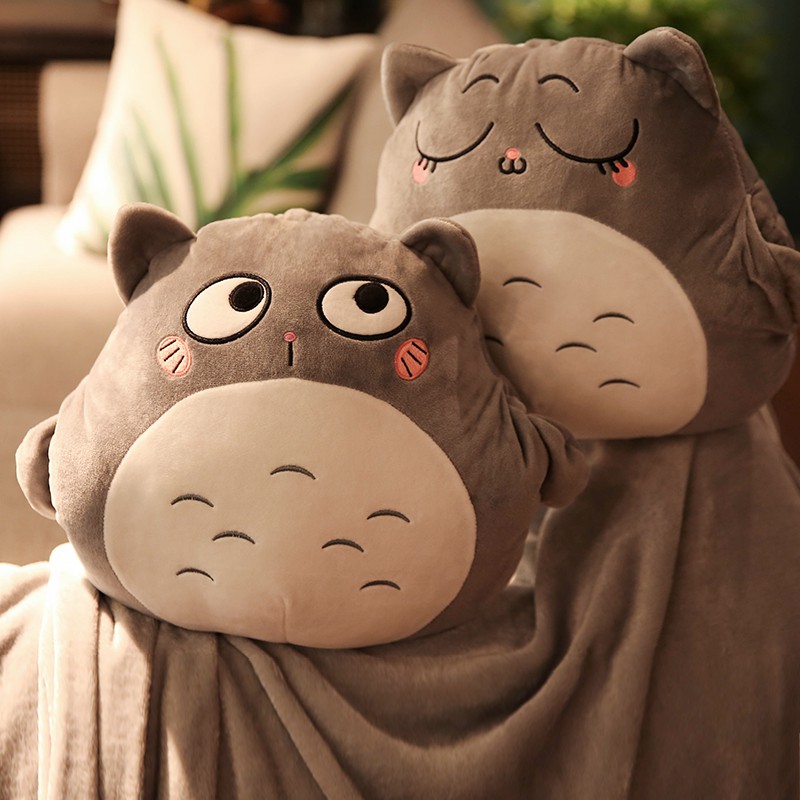 Dễ Thương Bộ Chăn Gối 3 Trong 1 Hình Totoro Đáng Yêu
