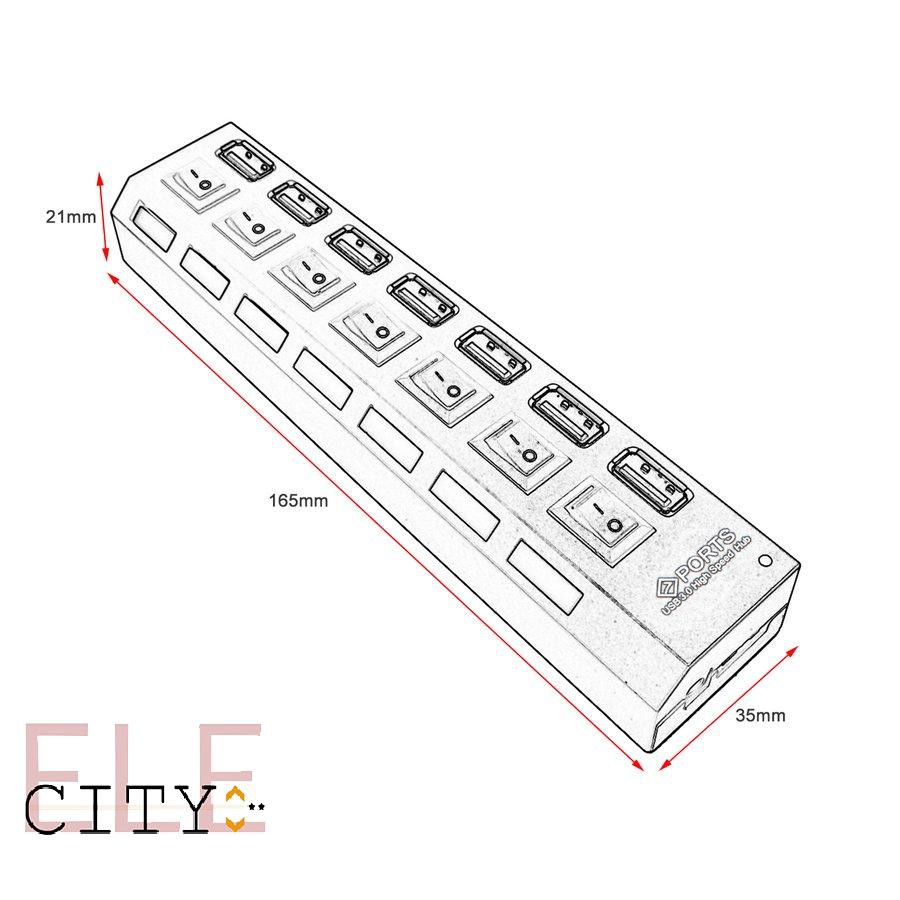 POWER Bộ Chia 7 Cổng Usb 3.0 107ele Chất Lượng Cao