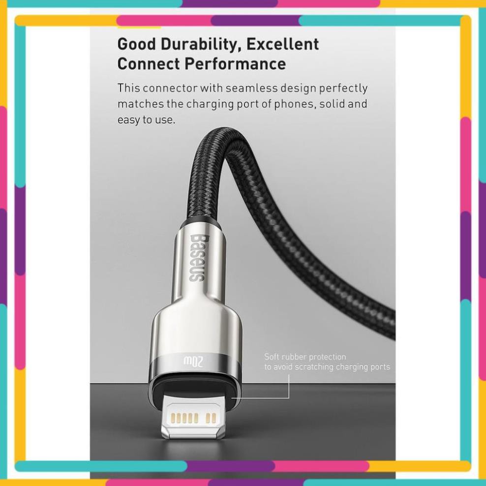 Cáp sạc nhanh 20W type C to Ln - BASEUS CAFULE METAL DATA - CHÍNH HÃNG