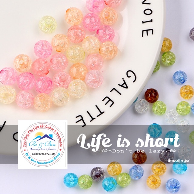 Gói Hạt Chuỗi Băng Tuyết 8-10mm Làm Vòng Đeo Tay, Trang Sức Handmade