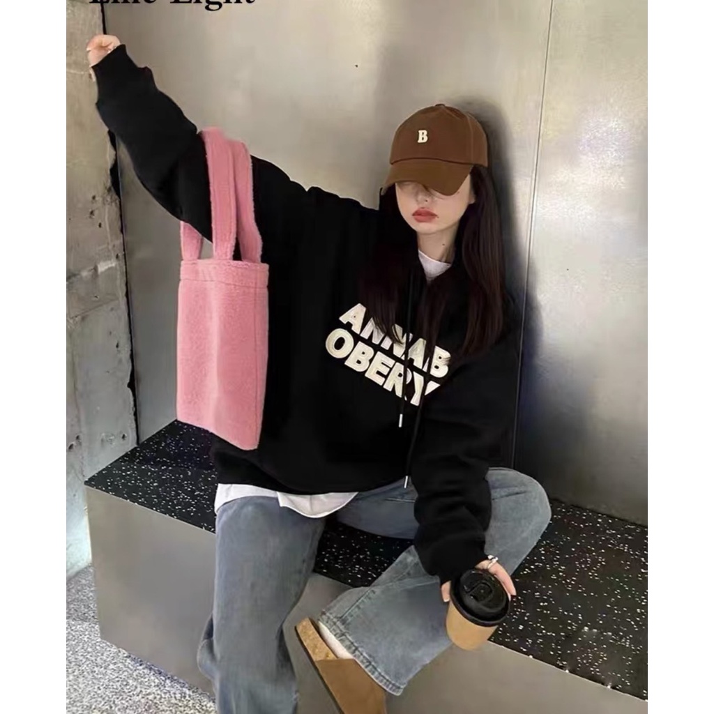 Hoodie Annab Nam Nữ Unisex Mũ Rộng Form To Tay Bồng Unisex Uzzlang Sweater