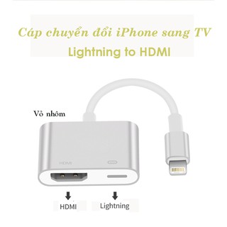 [Mã ELHACE giảm 4% đơn 300K] Cáp chuyển đổi điện thoại sang HDMI vỏ nhôm cao cấp dùng cho iPhone, iPad