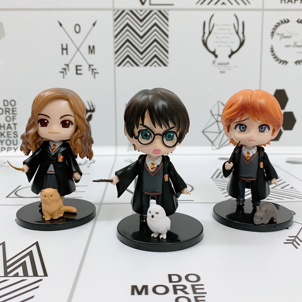 Bộ mô hình 6 nhân vật Harry Potter phong cách Chibi cao 10cm siêu cute , đồ chơi cho trẻ em cao cấp