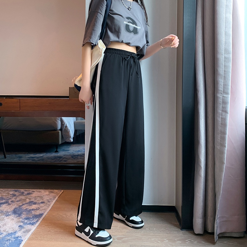 Quần dài thể thao SUXI lưng cao ống rộng thời trang mùa hè cho nữ