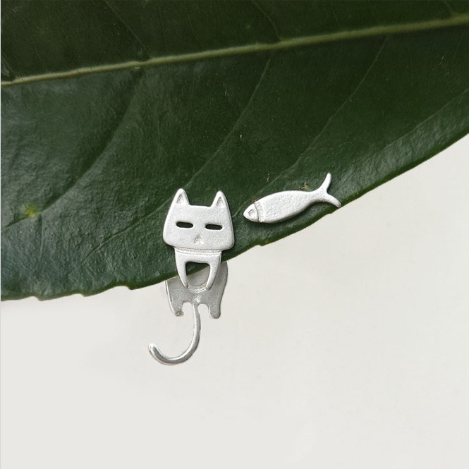 Bông Tai Hình Cá/Ếch/Mèo Bằng Thép Không Gỉ Mini Dễ Thương Đơn Giản Thời Trang Hàn Quốc Chống Dị Ứng Cho Nữ